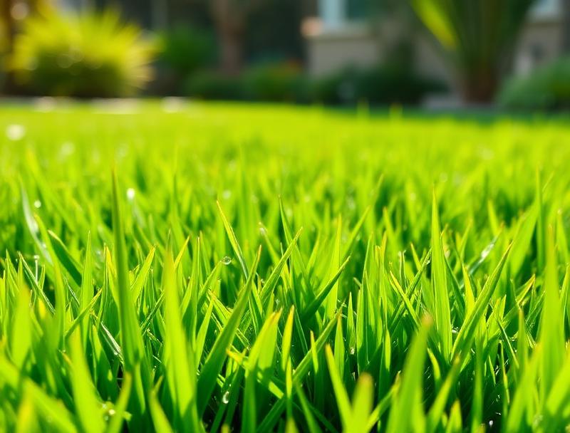 closeup on healthy lawn